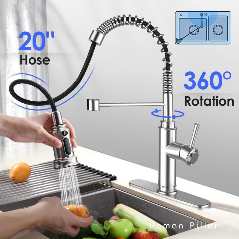 dropship Household & Commercial Pull-Down Sprayer Spring Kitchen Sink Faucet