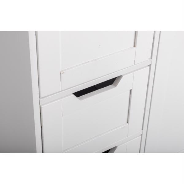 dropship [FCH] Storage Bathroom Cabinet, 2 Doors 5 Drawers Bathroom Cabinet, White