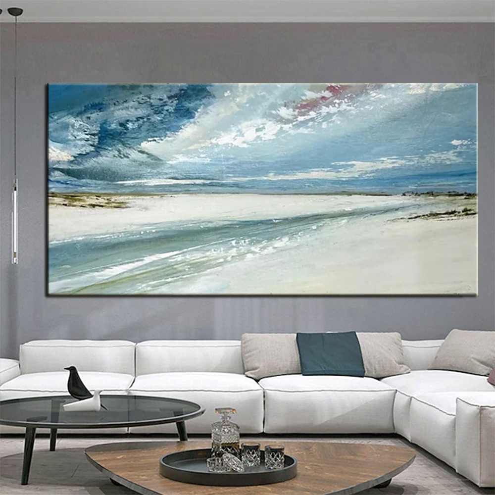 dropship Hand Painted Oil Paintings Abstract Seascape Painting Beach Ocean Living Room Hallway Luxurious Decorative Painting