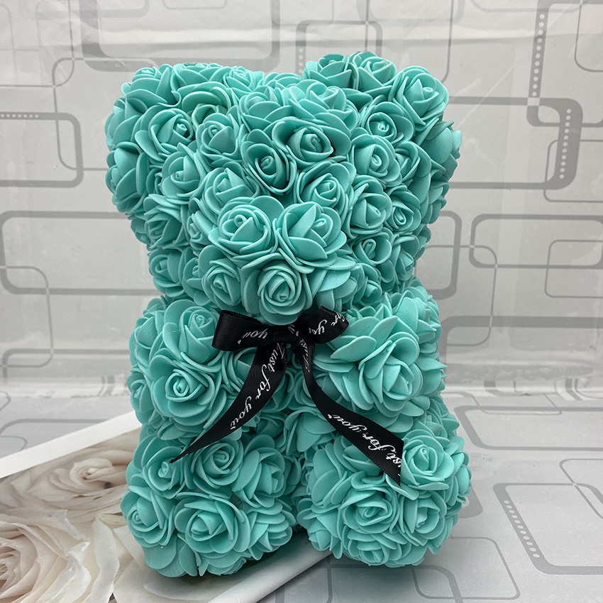 dropship Valentines Day Gift 25cm Red Rose Teddy Bear Flower Valentines Gift