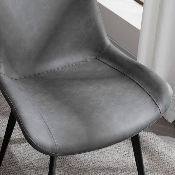 dropship 4pcs Disassembled PU Iron Pipe Curved Dining Chair Black
