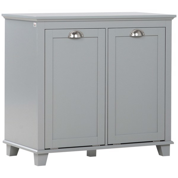 dropship Tilt-Out Laundry Sorter Cabinet, Bathroom Storage Organizer Grey-AS