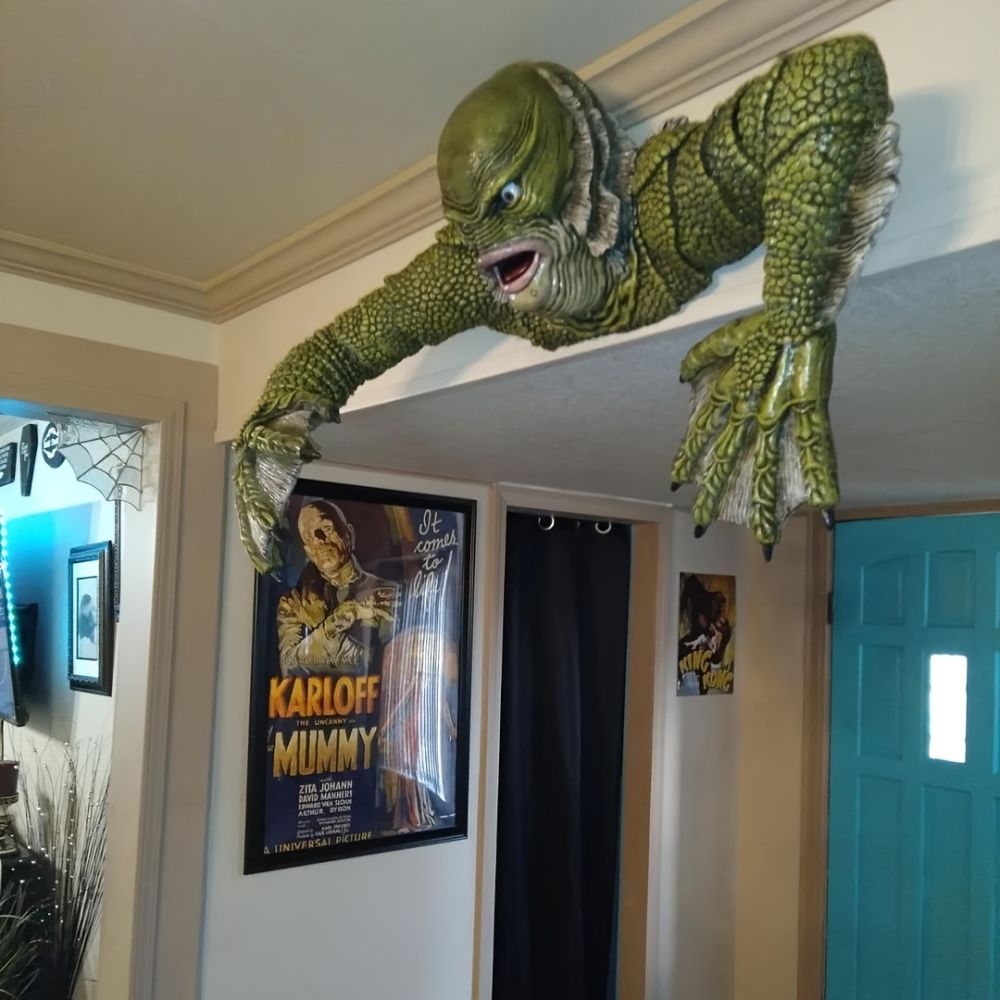 dropship 1pc Ancient Tomb Creature Lizard Man - Pure Latex, Awesome Texture - Perfect for Halloween Room Decor, Outdoor & Indoor Decoration