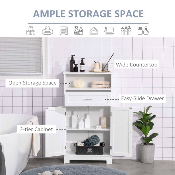 dropship Bathroom Cabinet with 2 Doors and Shelf Bathroom Vanity black-AS