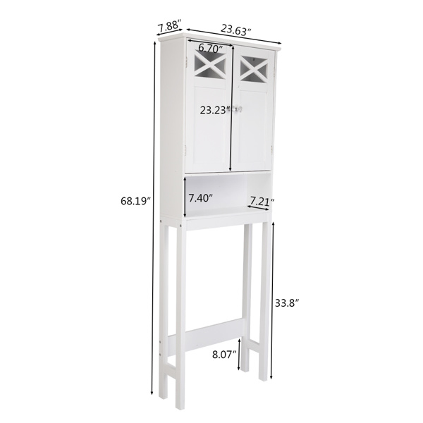 dropship FCH Double Door Fork Toilet Cabinet White