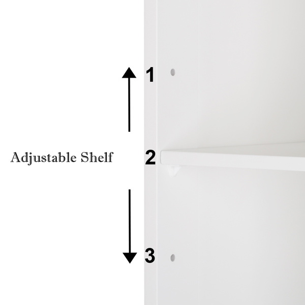 dropship FCH One Door & Three Layers Bathroom Cabinet White