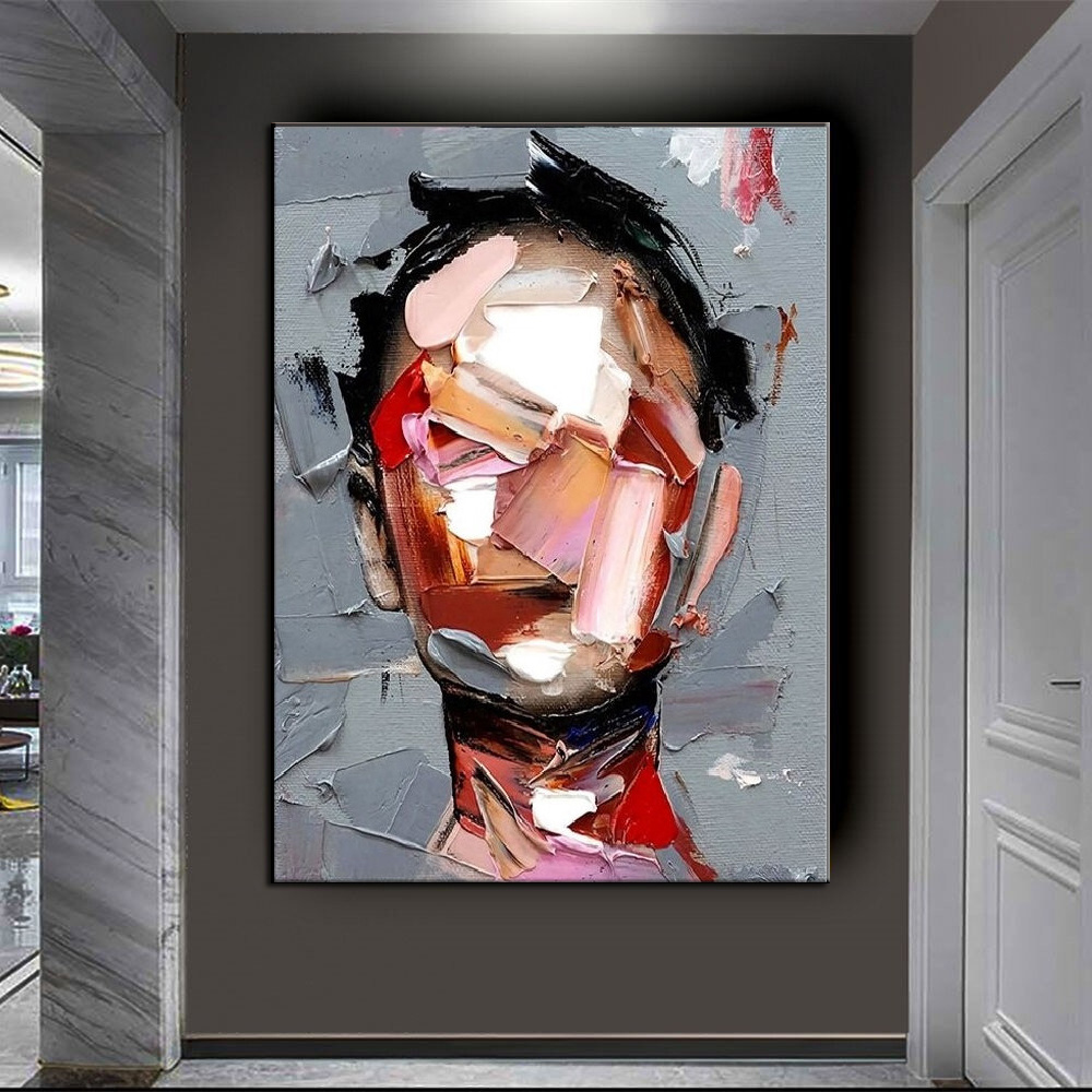 dropship Hand Painted Oil Painting Abstract Portrait Wall Art Hand painted-Man Knife Oil Paintings On Canvas-Hand Made-For Home Decoration