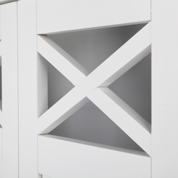 dropship FCH Double Door Fork Toilet Cabinet White