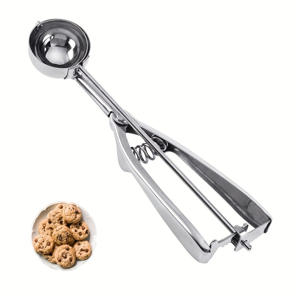 dropship 3pcs Cookie Scoop Set, Stainless Steel Ice Cream Scooper With Trigger Release, Large/Medium/Small Cookie Scooper For Baking, Cookie Scoops For Baking Set Of 3 With Cookie