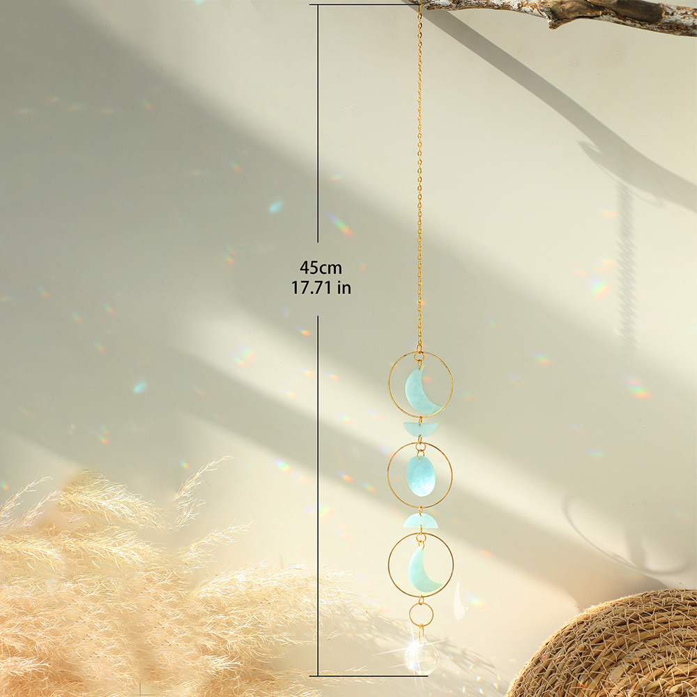 dropship 1pc Acrylic Sun-moon Metal Chain Home Living Room Decoration Car Hanging