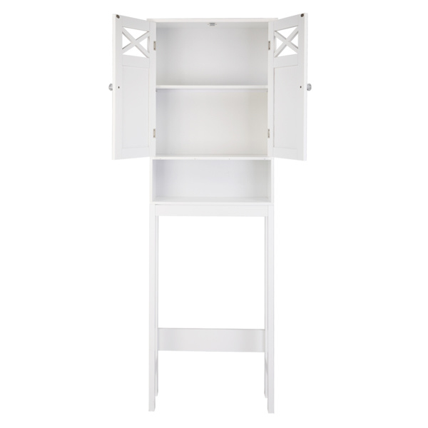 dropship FCH Double Door Fork Toilet Cabinet White
