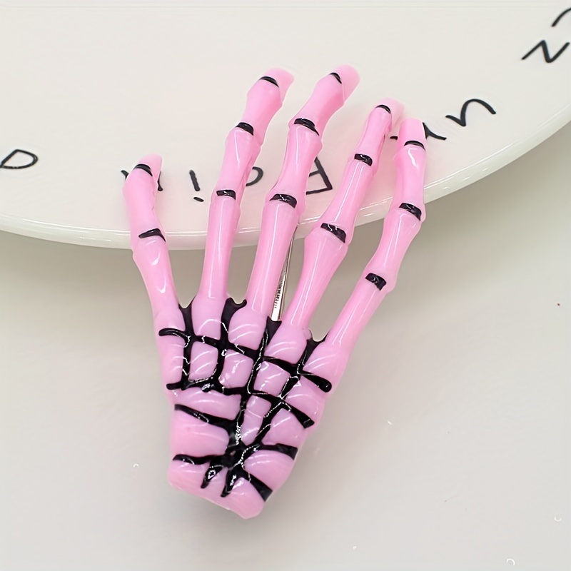 dropship Halloween Skeleton Claw Hair Clip Gothic Punk Rock Barrettes Skull Hand Hair Accessories For Halloween Party Cosplay Wear