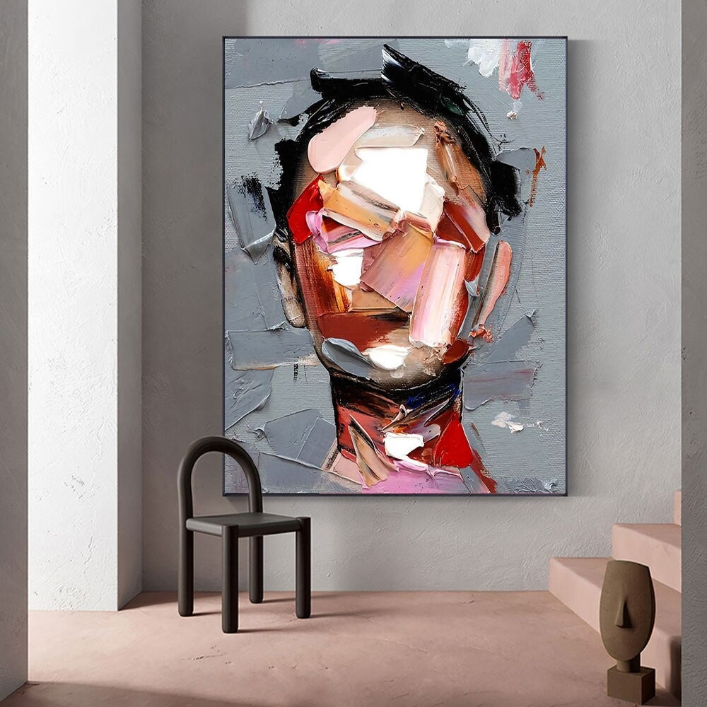 dropship Hand Painted Oil Painting Abstract Portrait Wall Art Hand painted-Man Knife Oil Paintings On Canvas-Hand Made-For Home Decoration