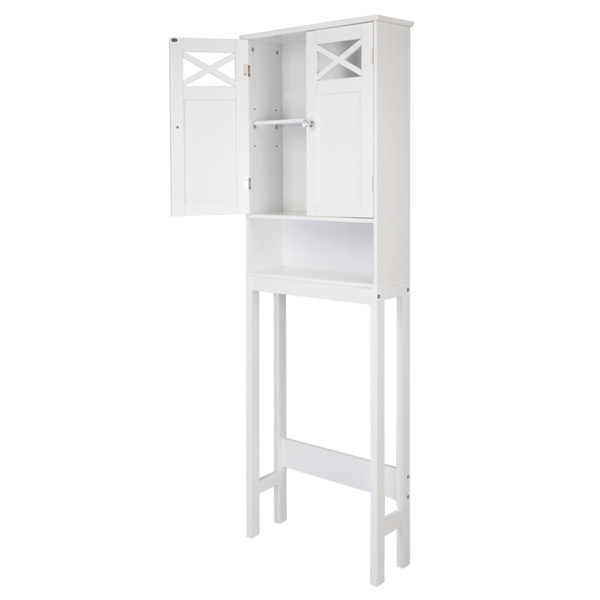 dropship FCH Double Door Fork Toilet Cabinet White
