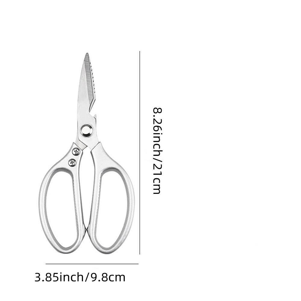 dropship 1pc Professional 8.5-inch Stainless Steel Kitchen Scissors with Aluminum Alloy Handle - Perfect for Cutting Chicken Bones and More