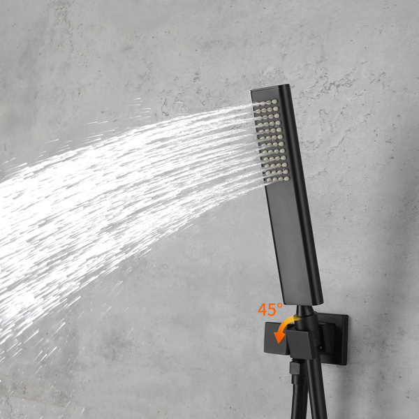 dropship Male NPT Matte Black Shower System, Shower Faucet Set for Bathroom Shower Fixtures with 10 Inch Rain Shower Head and Handheld (Pressure Balance Shower Trim Valve Kit Included)