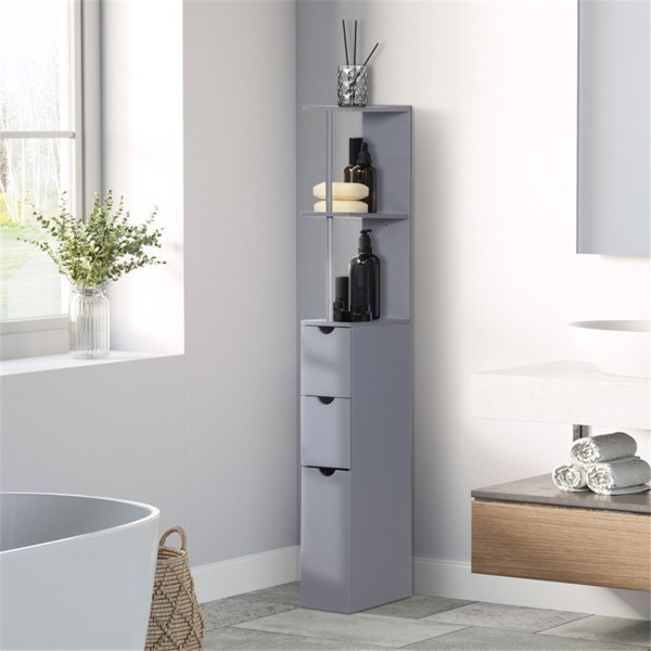 dropship Bathroom Storage Cabinet-Grey