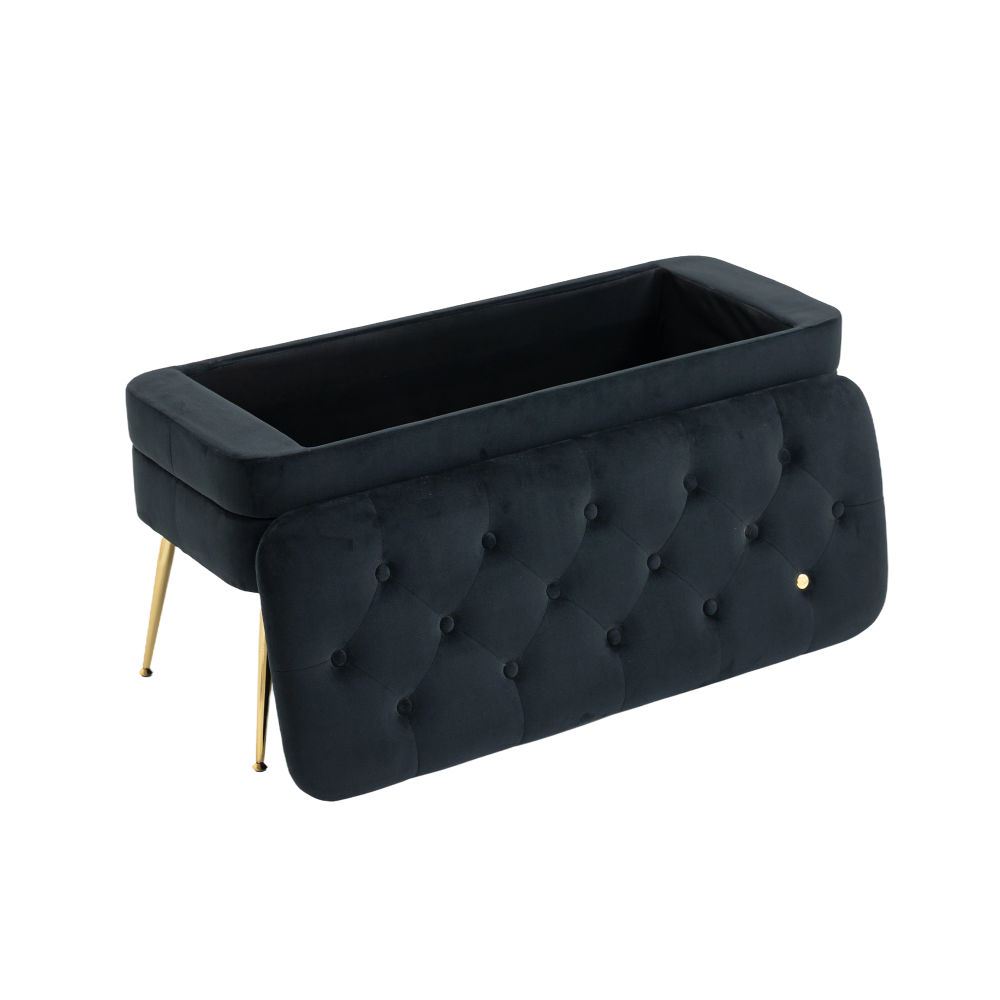 dropship COOLMORE Storage Ottoman,Bedroom End Bench,Upholstered Fabric Storage Ottoman with Safety Hinge, Entryway Padded Footstool, Ottoman Bench for Living Room & Bedroom