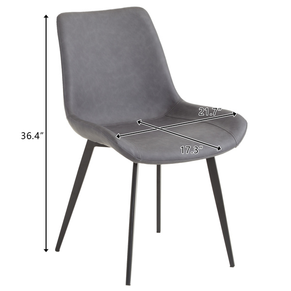 dropship 4pcs Disassembled PU Iron Pipe Curved Dining Chair Black