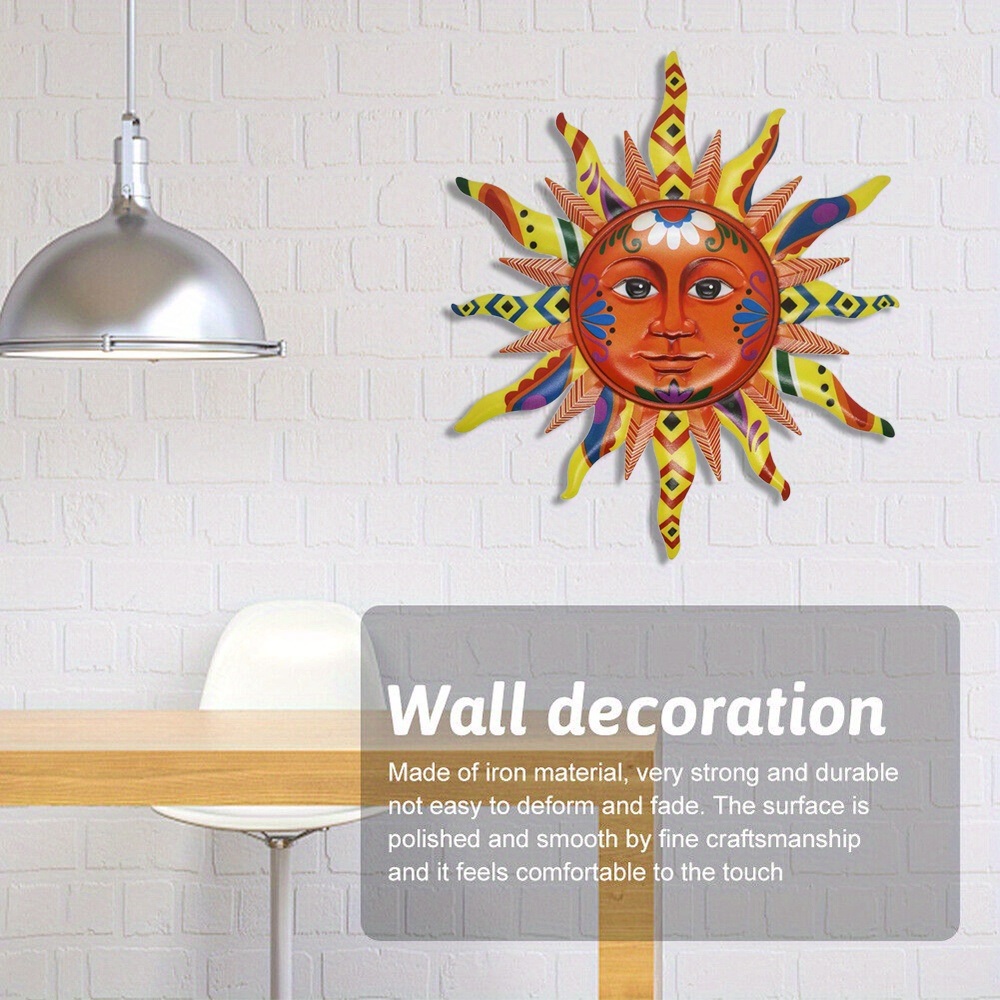 dropship Add a Splash of Color to Your Home with this 3D Metal Sun Wall Hanging Art Decor!