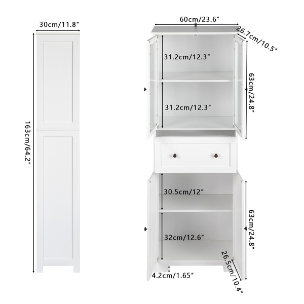 dropship FCH MDF Spray Paint 4 Doors 1 Pump Bathroom Cabinet White