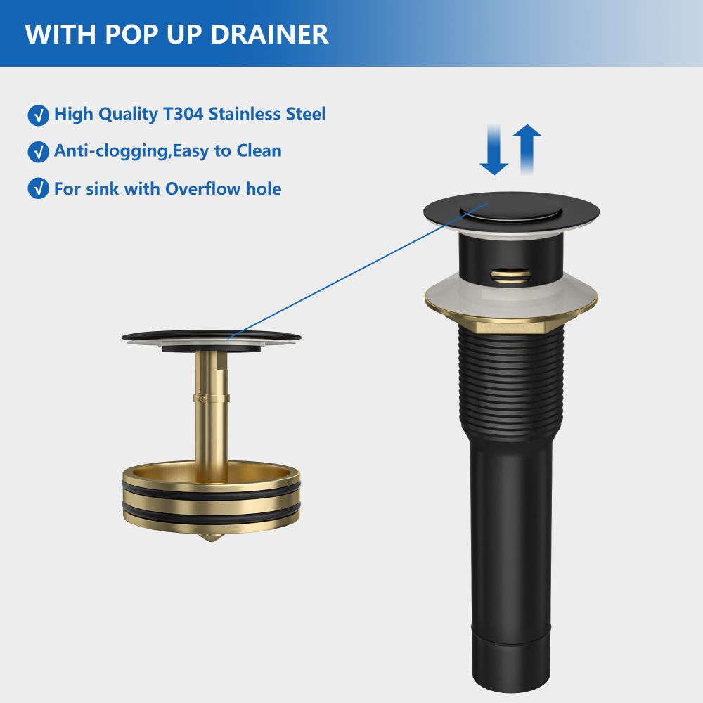 dropship Black Waterfall Bathroom Faucet Single Handle Deck Plate,Bathroom Faucet Single Hole with Pop Up Drainer