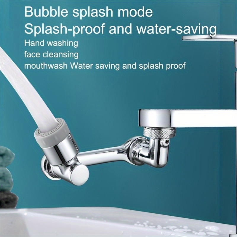 dropship 1pc, 1080 ° Swivel Faucet Extender, ABS Universal Sink-Water Aerator, Kitchen Bathroom 1080 ° Angle Rotatable Spray Attachment, Multifunctional Robotic Arm, Washing Eye/Hair/Face