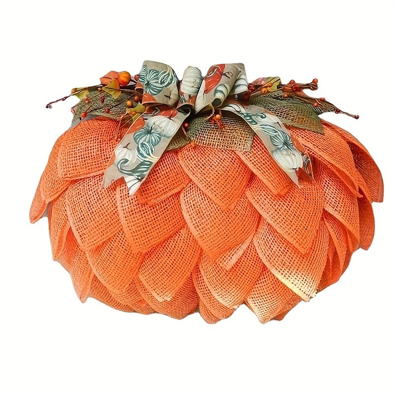 dropship 1pc Halloween Thanksgiving Pumpkin Cloth Flower Wreath Courtyard Decoration Wreath Harvest Festival Wreath