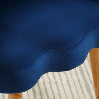 dropship Vanbow.Velvet Wooden foot casual lotus chair with waist pillow(BLUE)