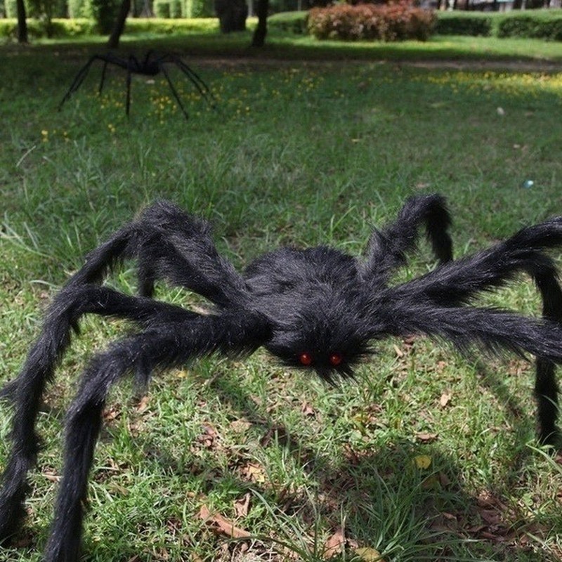 dropship Halloween Giant Black Plush Spider Decoration Props, Outdoor Halloween Party Decor