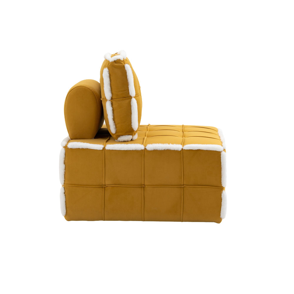 dropship COOLMORE Upholstered Deep Seat Armless Accent Single Lazy Sofa Lounge Arm Chair,Comfy Oversized Leisure Barrel Chairs for Living Room/Office/Meetingroom/Aparment/Bedroom Furniture Set