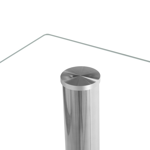 dropship Simple Assembled Transparent Glass & Iron Dinner Table