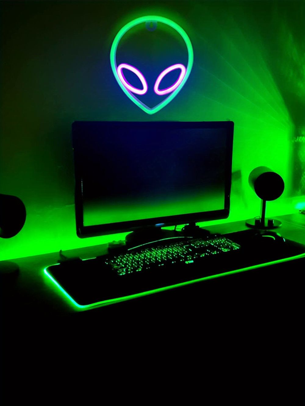 dropship 1pc Alien Shape LED Neon Sign, USB & Battery Powered Novelty Neon Mini Night Light, Novelty Wall Lamp With 1pc Hook For Bedroom Kids Room Party Home Wall Decor
