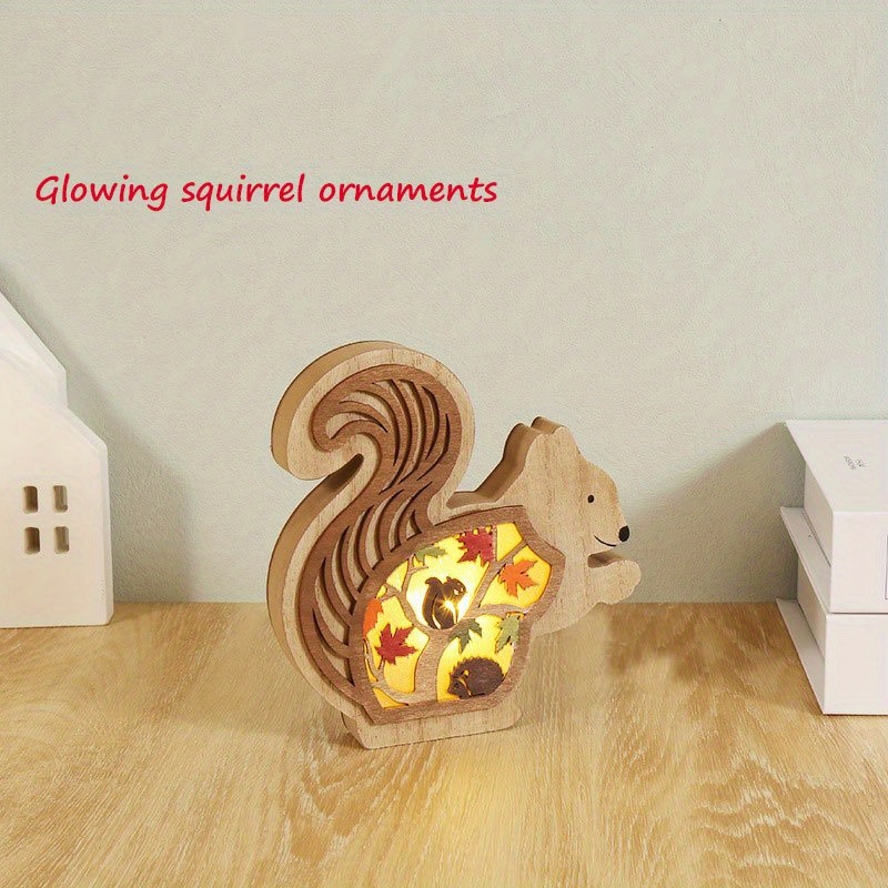 dropship 1pc, Creative Wooden Crafts Owl Squirrel Ornaments, Wooden Animal Maple Leaf Acorn Home Decoration, Suitable For Office Decoration, Bedroom Decoration, Home Decoration, Holiday Gifts(Multiple Options)