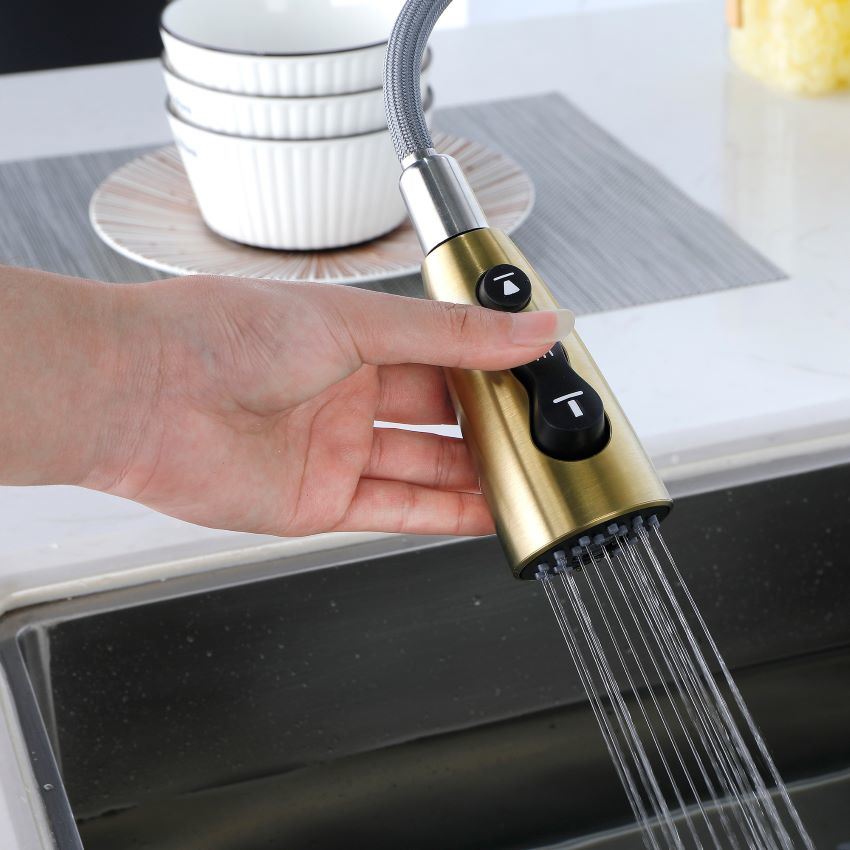 dropship Single Handle Pull Down Sprayer Kitchen Sink Faucet