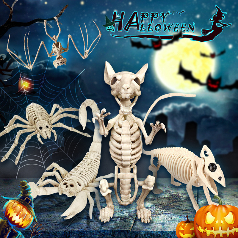 dropship Spook Up Your Halloween Decor with This Vivid Bat Skeleton Model