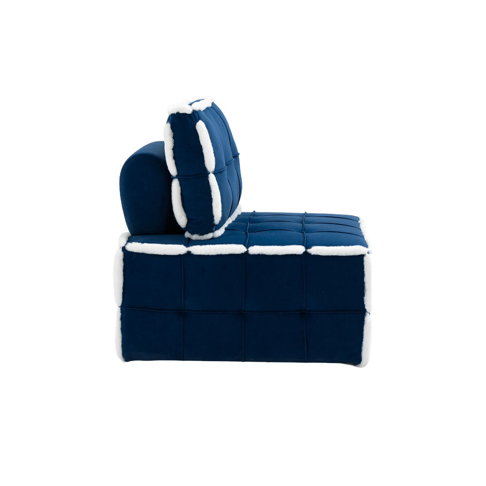 dropship COOLMORE Upholstered Deep Seat Armless Accent Single Lazy Sofa Lounge Arm Chair,Comfy Oversized Leisure Barrel Chairs for Living Room/Office/Meetingroom/Aparment/Bedroom Furniture Set