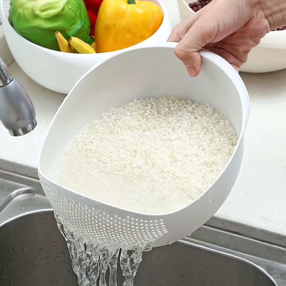 dropship 1pc/2pcs/3pcs Multi-Functional Kitchen Washing Basket Basin - Drain Water, Wash Rice, Perfect For Cleaning Vegetables And Fruits, And More With Convenient
