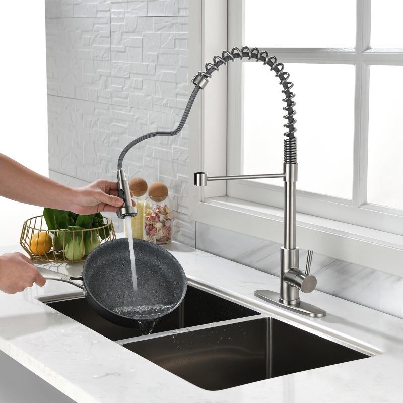 dropship Household & Commercial Pull-Down Sprayer Spring Kitchen Sink Faucet