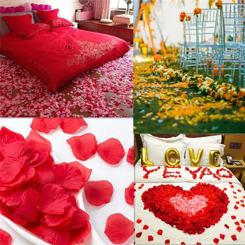 dropship Artificial Rose Petal Artificial Flower Silk Petals Valentine Day Wedding Flower Decoration Flowers