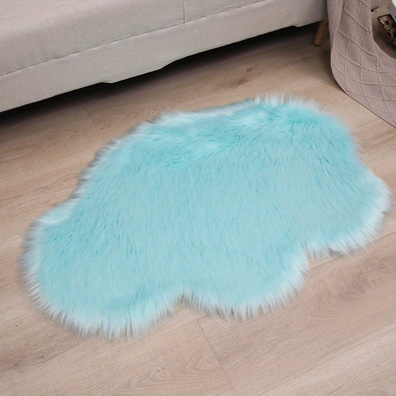 dropship 1pc, Fluffy Cloud Plush Rug - Soft Faux Fur Bedroom Decoration, Machine Washable, Funny Doormat, Nursery Decor, Throw Rugs for Home Decor