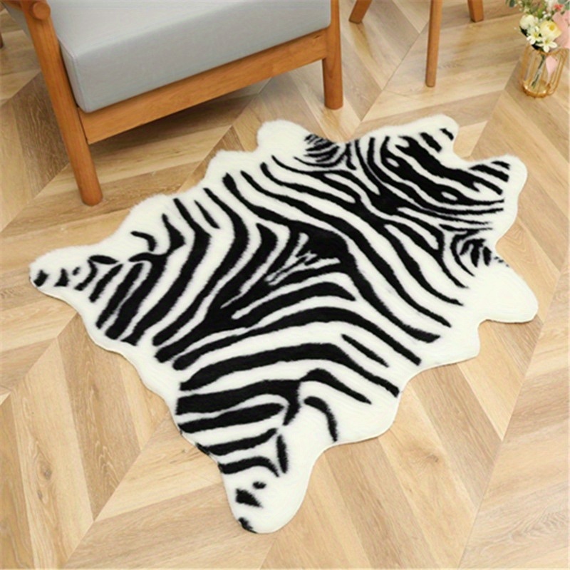 dropship 1pc Durable Faux Cowhide Rug - Washable, Low-Pile, Perfect for Bedroom and Living Room Decor - Western Style Animal Print Carpet for Home and Room Decor