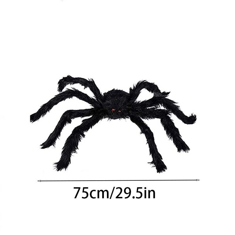 dropship Halloween Giant Black Plush Spider Decoration Props, Outdoor Halloween Party Decor