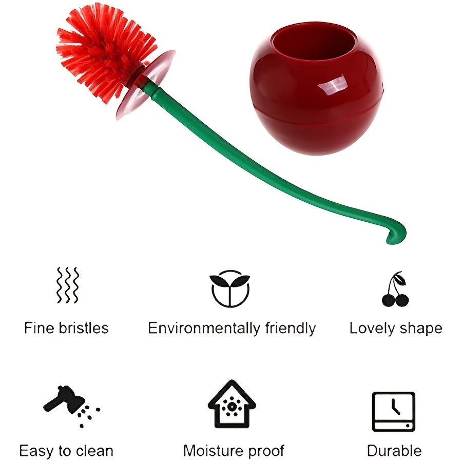 dropship 1pc, Creative Toilet Brush With Holder Bowl&Long Handle, Household Bathroom Cleaning Tool Cleaner And Base For Storage&Organization, Thick Bristle