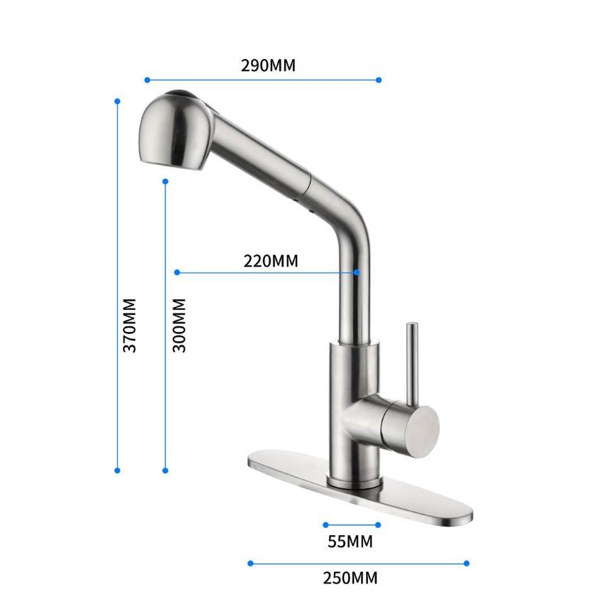dropship Single Handle Pull Down Sprayer Kitchen Sink Faucet