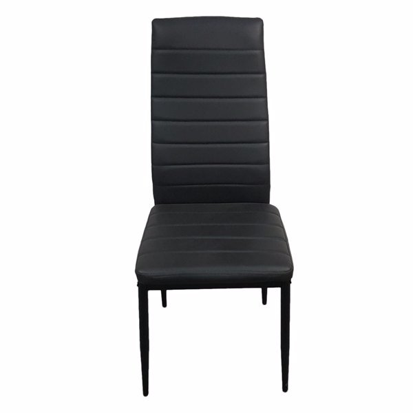 dropship 6pcs Elegant Assembled Stripping Texture High Backrest Dining Chairs Black