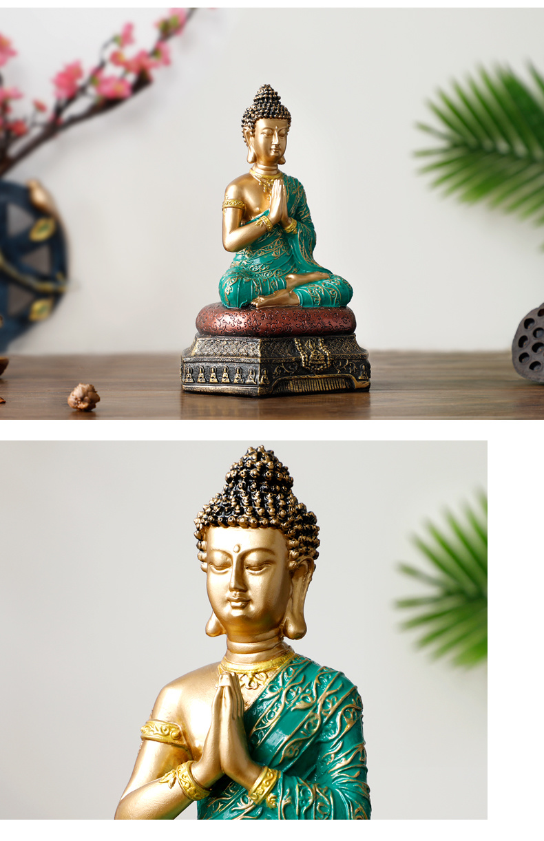 dropship Buddha Statues Thailand for Garden office home Decor Desk ornament fengshui hindu sitting Buddha figurine Decoration