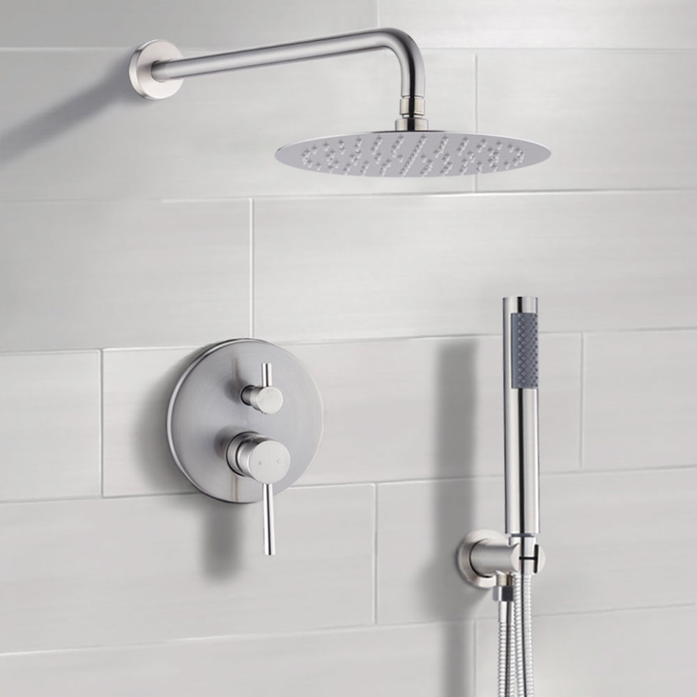 dropship 10" Roud Rain Shower head and Handheld Shower Head Set