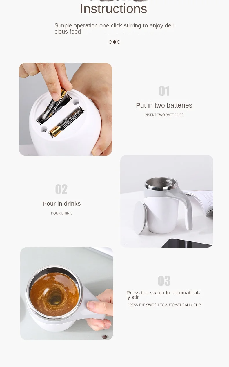 dropship Self Stirring Mug - Rechargeable Automatic Magnetic Electric Coffee Mug, Rotating Cute Mixing Cup Tasse, To Stir Office/Kitchen/Travel/Home Coffee/Tea/Hot Chocolate/Milk-450 ml/15.2 oz(Brown)