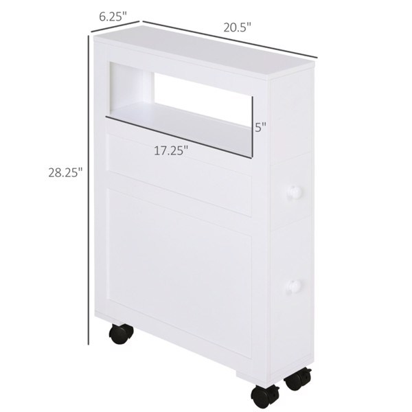 dropship Bathroom Side Storage Cabinet - White